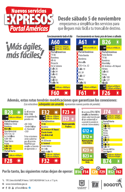 Conozca Las Rutas De TransMilenio Que Entran Y Salen De Circulación | LAUD